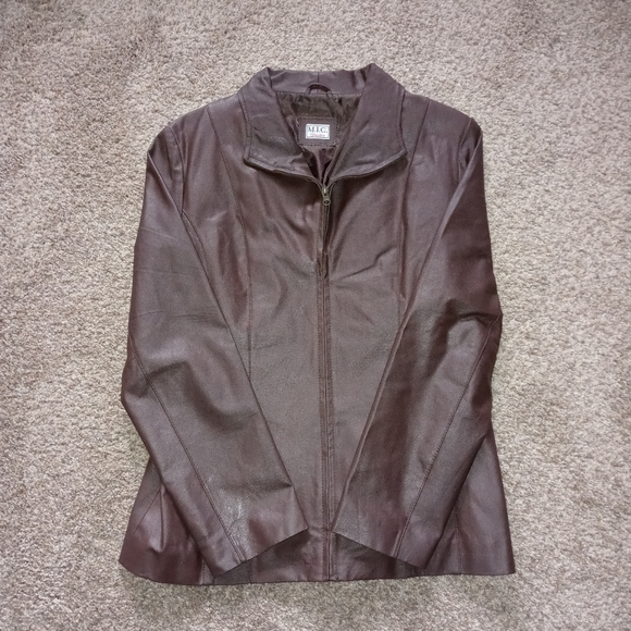 Pre-owned M.I.C. STUDIO brown leather jacket - Picture 3 of 8